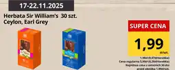 Supeco Herbata Sir William's Earl Grey 30 szt oferta