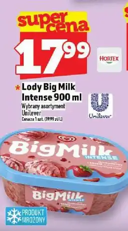 Topaz Lody Big Milk Intense Unilever 900 ml oferta