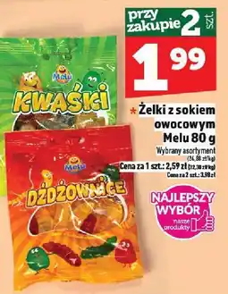 Topaz Żelki z sokiem owocowym Melu Kwaśki 80 g oferta