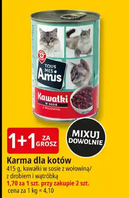 E.Leclerc Karma dla kota kawałki w sosie z drobiem i wątróbką Wiodąca Marka Tous Mes Amis oferta