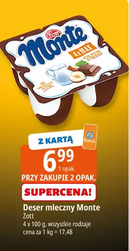 E.Leclerc Deser mleczno-czekoladowy z orzechami Zott Monte Max oferta