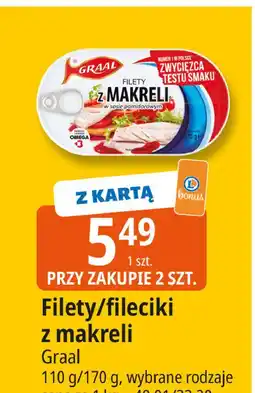 E.Leclerc Filety z makreli bez skóry w sosie pomidorowym Graal oferta