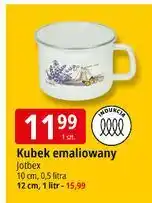 E.Leclerc Kubek emaliowany 12 cm z pokrywką Jotbex oferta