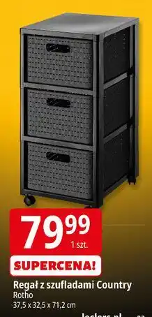 E.Leclerc Regał duży country z 3 szufladami 37.5 x 32.5 71.2 cm czarny Rotho oferta