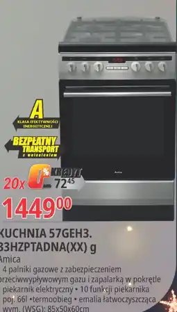 E.Leclerc Kuchnia gazowo-eletryczna 57geh3.33hzptadna(xx) Amica oferta