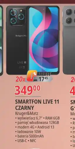 E.Leclerc Smartfon live 11 czarny Kruger & Matz oferta