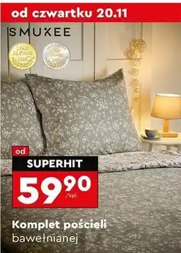 Biedronka Komplet pościeli bawełnianej 160 x 200 cm + 2 70 80 Smukee oferta