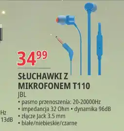 E.Leclerc Słuchawki douszne t110 czarne Jbl oferta