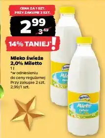Netto Mleko 2 % Miletto oferta
