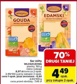 Carrefour Market Ser żółty WŁOSZCZOWA plastry GOUDA, EDAMSKI oferta