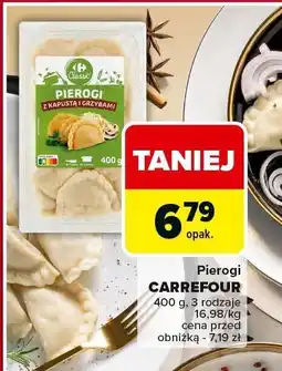 Carrefour Market Pierogi CARREFOUR z kapustą i grzybami 400g, 3 rodzaje oferta
