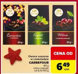 Carrefour Market Owoce suszone w czekoladzie CARREFOUR - żurawina, agrest, wiśnia oferta