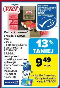 Carrefour Market Paluszki surimi Śnieżka Krab Vici oferta