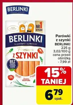 Carrefour Market Parówki z szynki BERLINKI oferta
