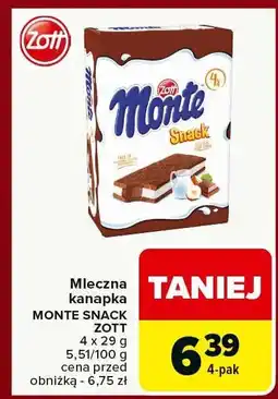 Carrefour Market Mleczna kanapka MONTE SNACK ZOTT oferta