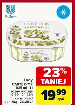 Carrefour Market Lody CARTE D'OR różne rodzaje 825ml-1l oferta
