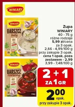 Carrefour Market Zupa WINIARY różne rodzaje 40-75g oferta