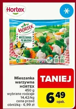 Carrefour Market Mieszanka warzywna HORTEX różne rodzaje 450g oferta