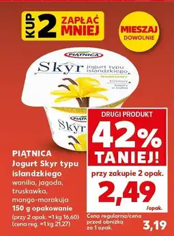 Kaufland Jogurt Skyr typu islandzkiego Piątnica wanilia oferta