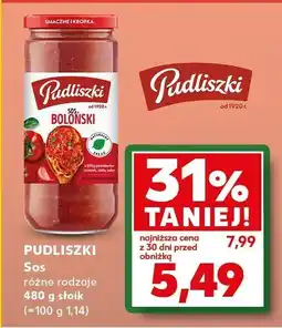 Kaufland Sos Pudliszki różne rodzaje 480 g oferta