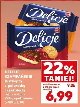 Kaufland Biszkopt Delicje szampańskie z galaretką i czekoladą różne rodzaje 294 g oferta