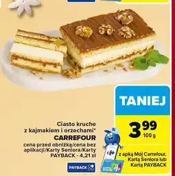 Carrefour Ciasto kruche z kajmakiem i orzechami CARREFOUR 100g oferta