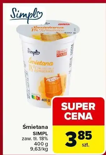 Carrefour Śmietana SIMPL 18% oferta
