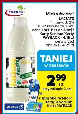 Carrefour Mleko świeże łaciate MLEKPOL 1 l oferta