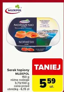 Carrefour Serek topiony MLEKPOL norweski z łososiem oferta