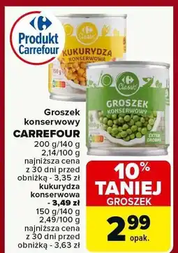 Carrefour Kukurydza konserwowa CARREFOUR 150g/140g oferta