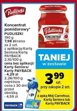 Carrefour Koncentrat pomidorowy PUDLISZKI 190g oferta