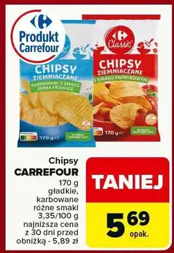 Carrefour Chipsy CARREFOUR różne smaki oferta