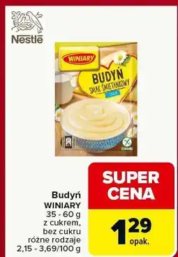 Carrefour Budyń WINIARY różne rodzaje 35-60g z cukrem, bez cukru oferta
