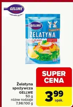 Carrefour Żelatyna spożywcza GELLWE różne rodzaje 50g oferta