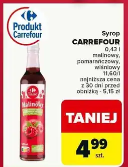 Carrefour Syrop CARREFOUR malinowy, pomarańczowy, wiśniowy oferta