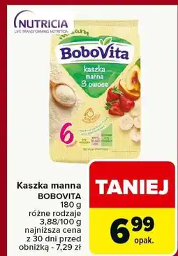 Carrefour Kaszka manna BOBOVITA 180 g różne rodzaje oferta