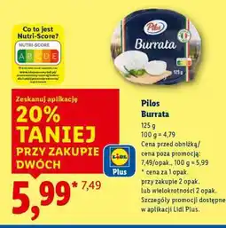 Lidl PILOS Burrata oferta