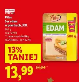 Lidl PILOS Ser edam w plastrach, XXL oferta