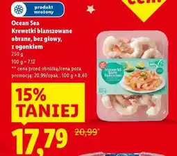 Lidl Ocean Sea Krewetki blanszowane obrane, bez głowy, z ogonkiem oferta