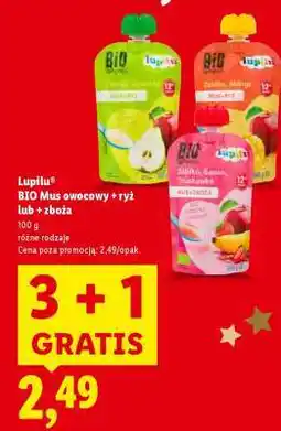 Lidl LUPILU BIO Mus owocowy + ryż lub + zboża oferta