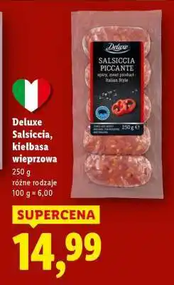 Lidl Deluxe Salsiccia, kiełbasa wieprzowa oferta
