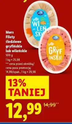 Lidl Mors Filety śledziowe Gryfińskie lub Wileńskie oferta