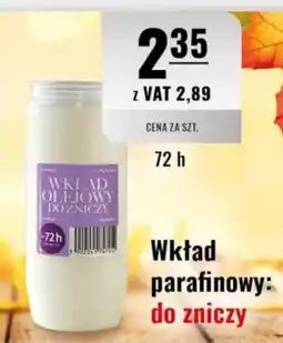 Eurocash Wkład parafinowy: do zniczy oferta