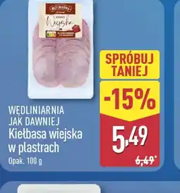 ALDI Kiełbasa wiejska w plastrach oferta