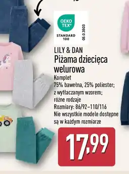 ALDI Piżama dziecięca welurowa oferta