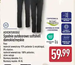 ALDI Spodnie outdoorowe softshell oferta