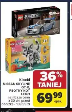 Carrefour Klocki NISSAN SKYLINE GT-R, PSOTNY KOT LEGO oferta