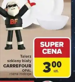 Carrefour Talerz szklany biały oferta