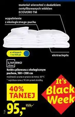 Lidl Kołdra pikowana z ekologicznym puchem, 160 x 200 cm oferta