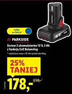 Lidl Zestaw 2 akumulatorów 12 V, 5 Ah z funkcją Cell Balancing oferta